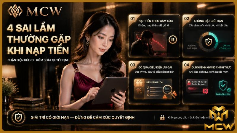 MCW minh họa 4 sai lầm thường gặp khi nạp tiền