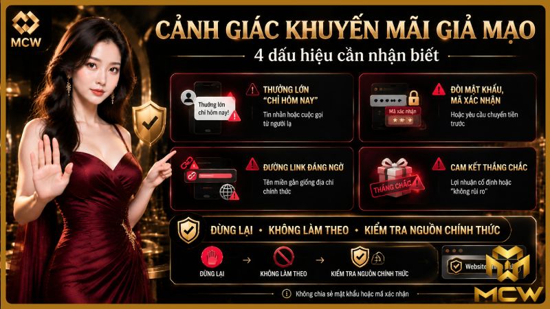 MCW minh họa cảnh giác khuyến mãi giả mạo: 4 dấu hiệu cần nhận biết
