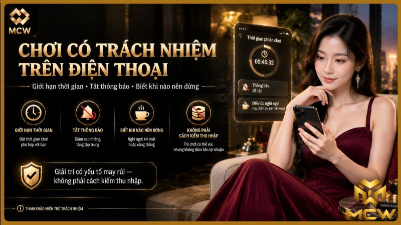 MCW minh họa chơi có trách nhiệm trên điện thoại