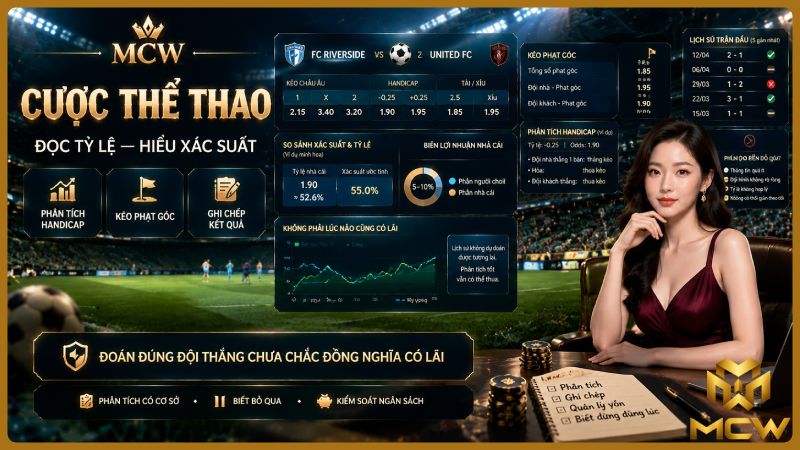 MCW minh họa cược thể thao: đọc tỷ lệ, hiểu xác suất