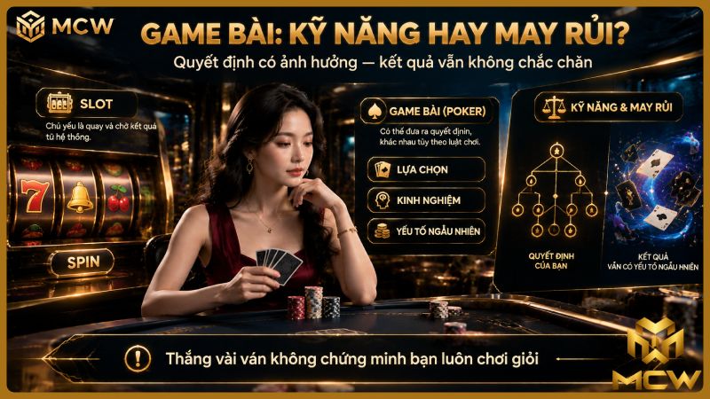 MCW minh họa game bài: kỹ năng hay may rủi?