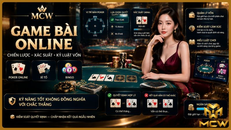 MCW minh họa game bài online: chiến lược, xác suất, kỷ luật vốn