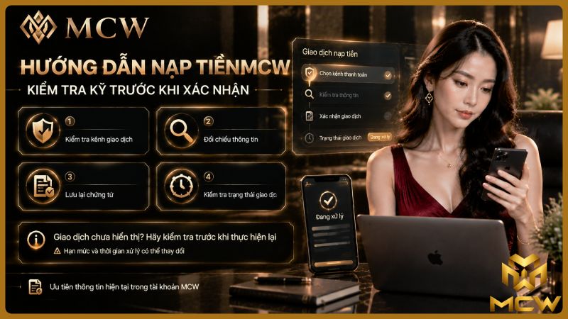 MCW minh họa hướng dẫn nạp tiền: kiểm tra kỹ trước khi xác nhận