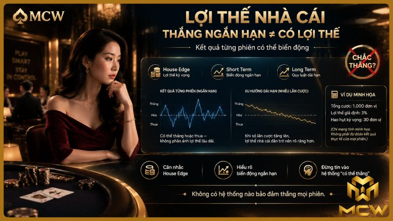 MCW minh họa lợi thế nhà cái: thắng ngắn hạn không có nghĩa là có lợi thế
