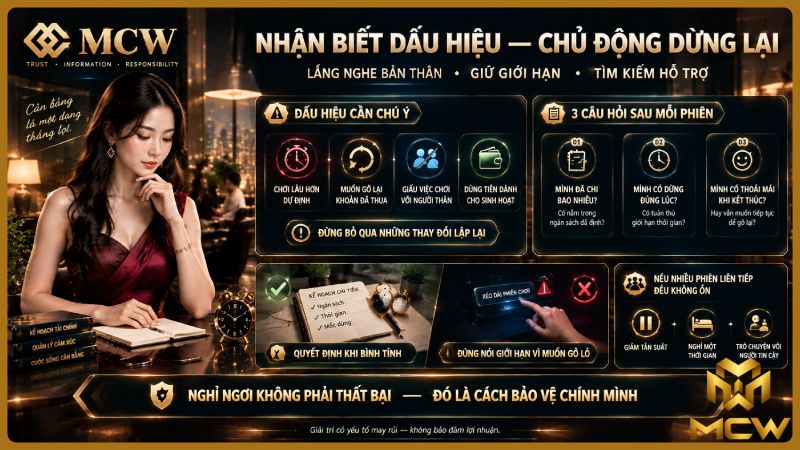 MCW minh họa nhận biết dấu hiệu, chủ động dừng lại