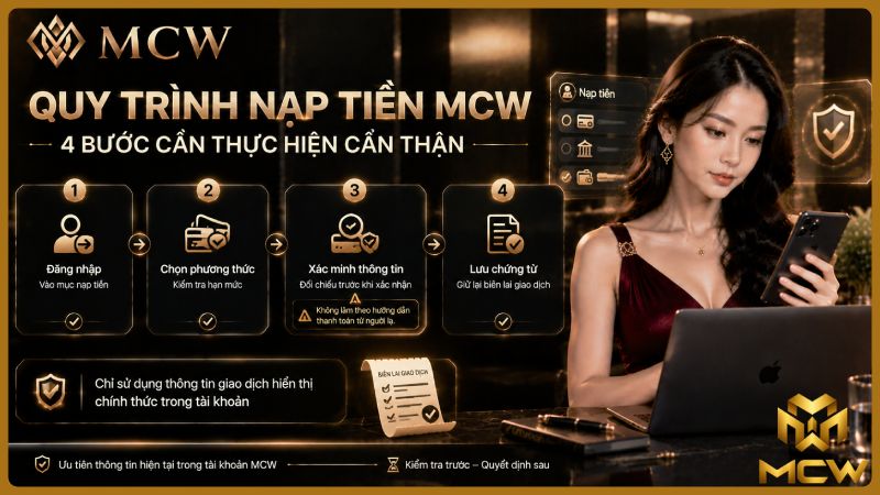 MCW minh họa quy trình nạp tiền: 4 bước cần thực hiện cẩn thận