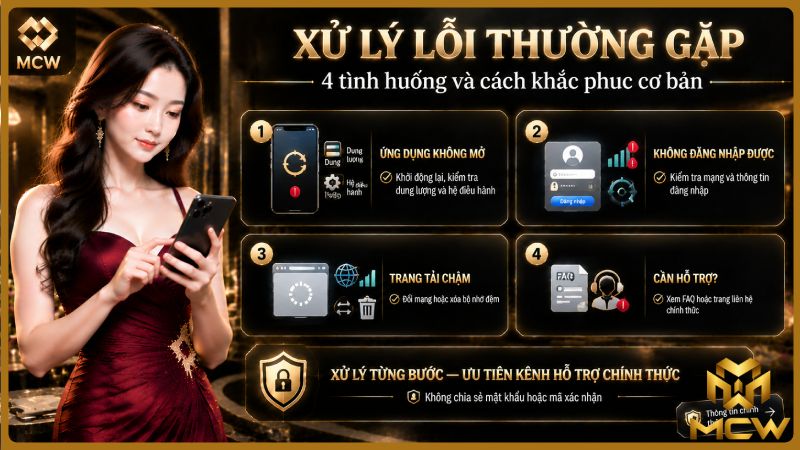 MCW minh họa xử lý lỗi thường gặp khi truy cập